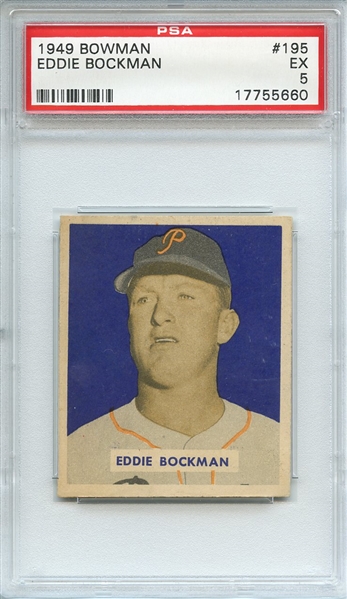 1949 BOWMAN 195 EDDIE BOCKMAN PSA EX 5