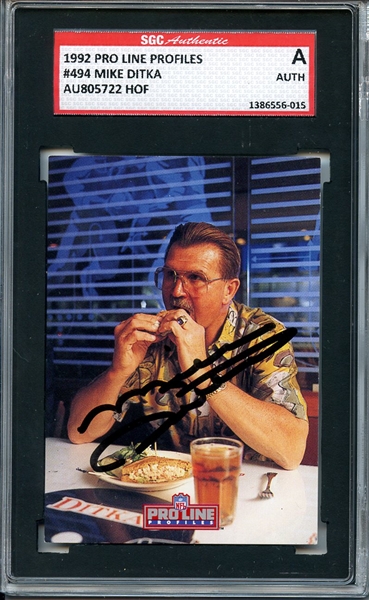 MIKE DITKA SIGNED 1992 PRO LINE PROFILES CARD SGC AUTHENTIC