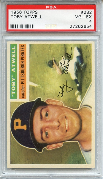 1956 TOPPS 232 TOBY ATWELL PSA VG-EX 4