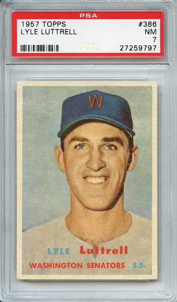 1957 TOPPS 386 LYLE LUTTRELL PSA NM 7