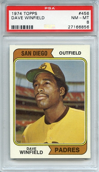 1974 TOPPS 456 DAVE WINFIELD RC PSA NM-MT 8