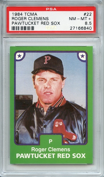 1984 TCMA PAWTUCKET RED SOX 22 ROGER CLEMENS RC PAWTUCKET RED SOX PSA NM-MT+ 8.5