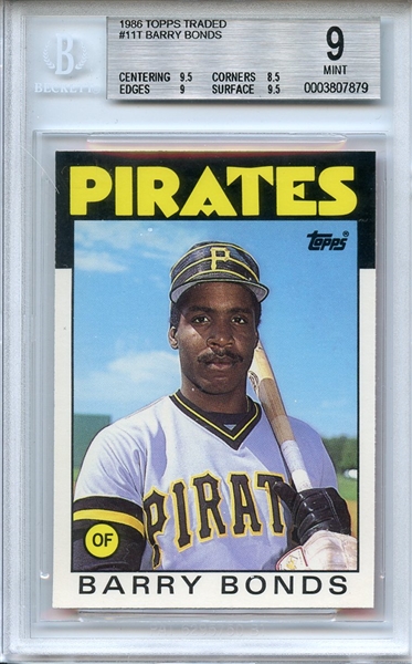 1986 TOPPS TRADED 11T BARRY BONDS RC BGS MINT 9