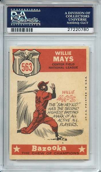 1959 TOPPS 563 WILLIE MAYS ALL STAR PSA MINT 9
