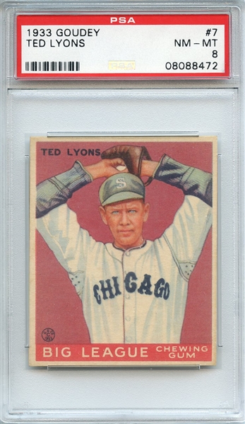 1933 GOUDEY 7 TED LYONS RC PSA NM-MT 8