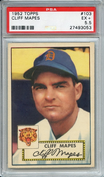 1952 TOPPS 103 CLIFF MAPES PSA EX+ 5.5