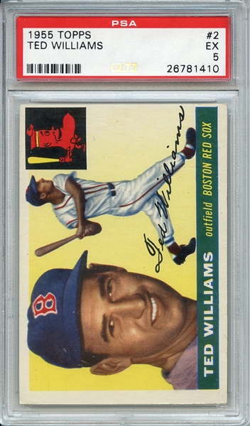 1955 TOPPS 2 TED WILLIAMS PSA EX 5