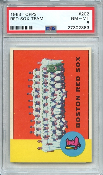 1963 TOPPS 202 RED SOX TEAM PSA NM-MT 8