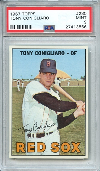 1967 TOPPS 280 TONY CONIGLIARO PSA MINT 9