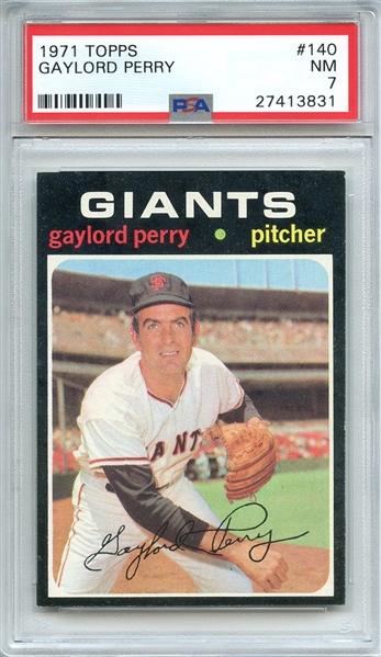 1971 TOPPS 140 GAYLORD PERRY PSA NM 7