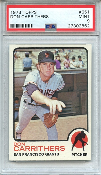 1973 TOPPS 651 DON CARRITHERS PSA MINT 9