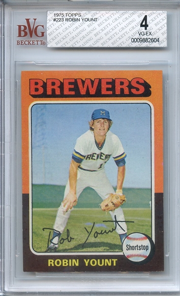 1975 TOPPS 223 ROBIN YOUNT RC BVG VG-EX 4