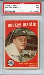 1959 TOPPS 10 MICKEY MANTLE PSA NM 7