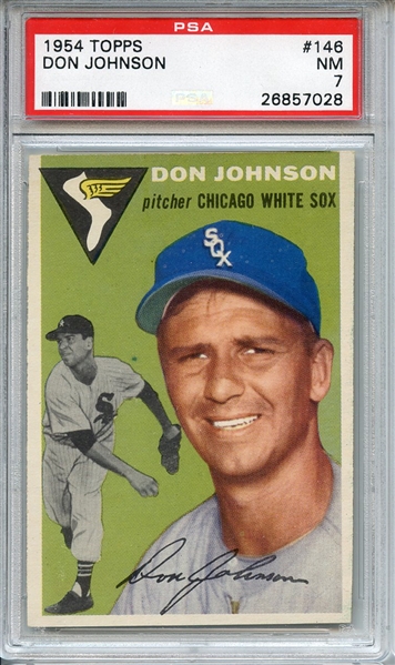 1954 TOPPS 146 DON JOHNSON PSA NM 7