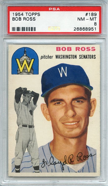 1954 TOPPS 189 BOB ROSS PSA NM-MT 8
