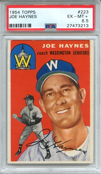 1954 TOPPS 223 JOE HAYNES PSA EX-MT+ 6.5