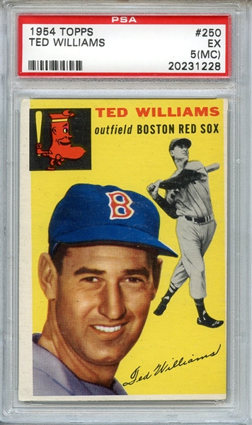 1954 TOPPS 250 TED WILLIAMS PSA EX 5 (MC)