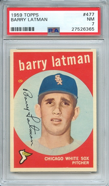 1959 TOPPS 477 BARRY LATMAN PSA NM 7