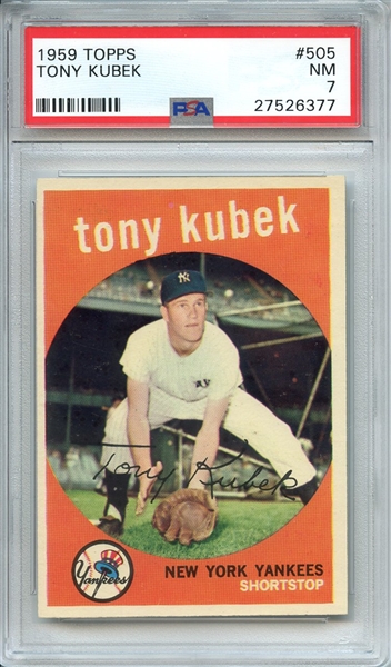 1959 TOPPS 505 TONY KUBEK PSA NM 7