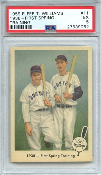 1959 FLEER TED WILLIAMS 11 1938-FIRST SPRING TRAINING PSA EX 5