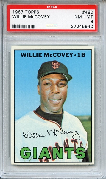 1967 TOPPS 480 WILLIE McCOVEY PSA NM-MT 8