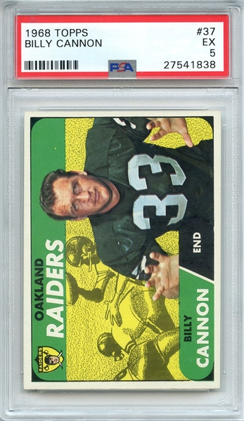 1968 TOPPS 37 BILLY CANNON PSA EX 5