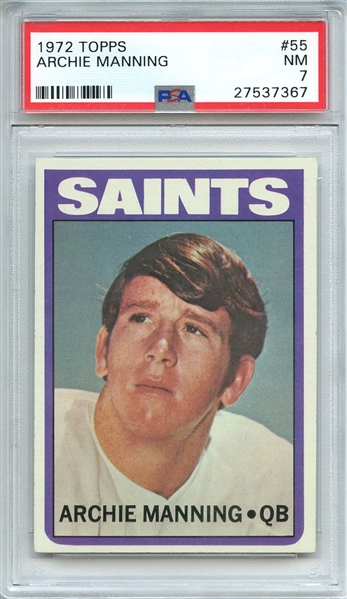 1972 TOPPS 55 ARCHIE MANNING PSA NM 7