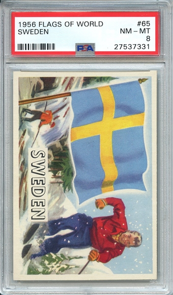 1956 FLAGS OF WORLD 65 SWEDEN PSA NM-MT 8