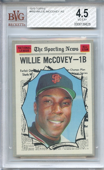 1970 TOPPS 450 WILLIE MCCOVEY AS BVG VG-EX+ 4.5