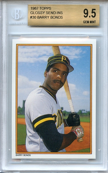 1987 TOPPS GLOSSY SEND IN 30 BARRY BONDS RC BGS GEM MINT 9.5