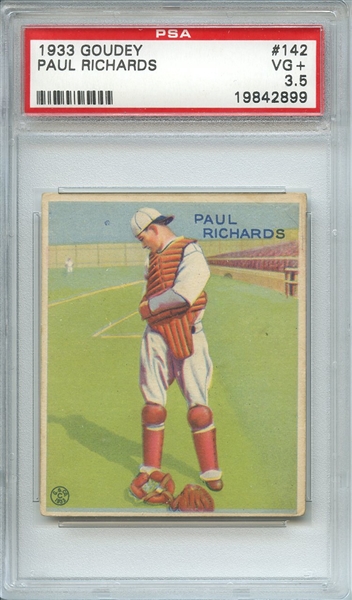 1933 GOUDEY 142 PAUL RICHARDS PSA VG+ 3.5