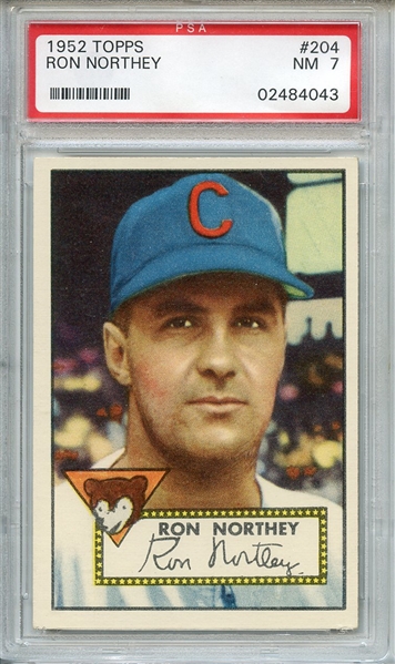 1952 TOPPS 204 RON NORTHEY PSA NM 7