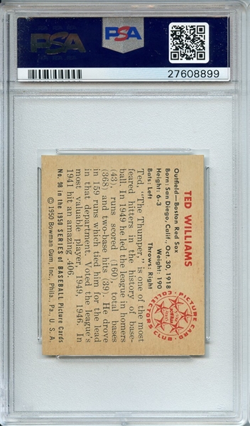 1950 BOWMAN 98 TED WILLIAMS PSA NM-MT 8