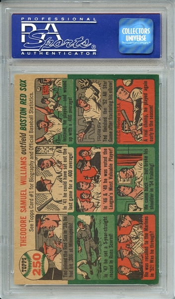 1954 TOPPS 250 TED WILLIAMS PSA NM-MT 8