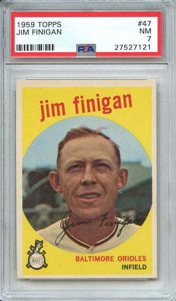 1959 TOPPS 47 JIM FINIGAN PSA NM 7