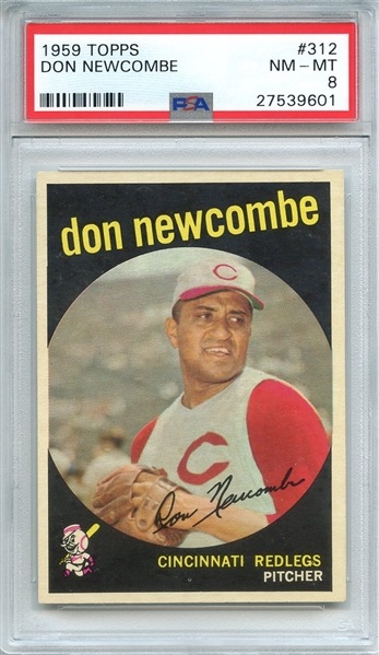 1959 TOPPS 312 DON NEWCOMBE PSA NM-MT 8