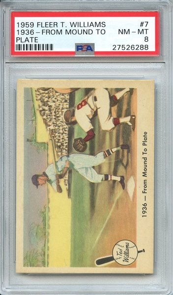 1959 FLEER TED WILLIAMS 7 1936-FROM MOUND TO PLATE PSA NM-MT 8