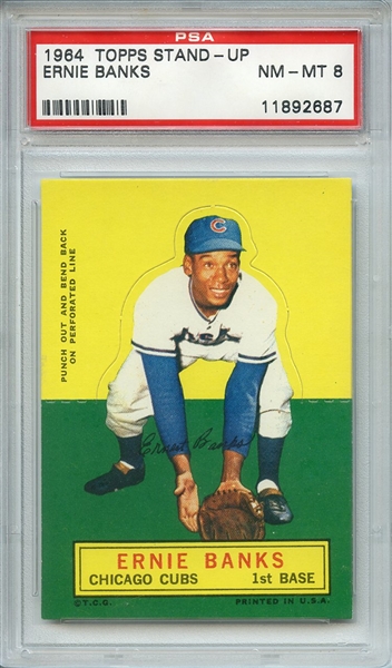 1964 TOPPS STAND-UP ERNIE BANKS PSA NM-MT 8