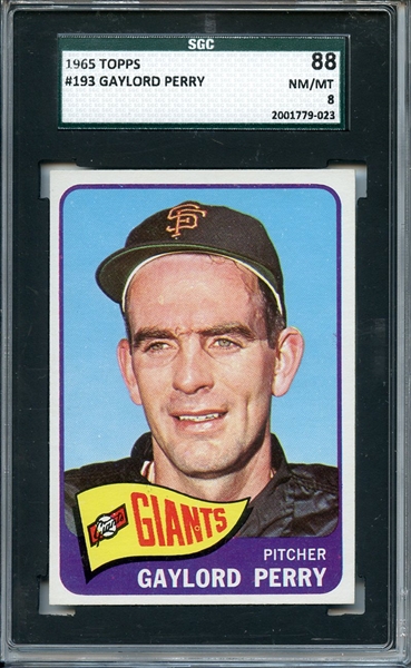 1965 TOPPS 193 GAYLORD PERRY SGC NM/MT 88 / 8
