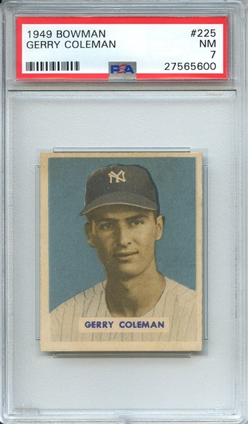 1949 BOWMAN 225 GERRY COLEMAN PSA NM 7