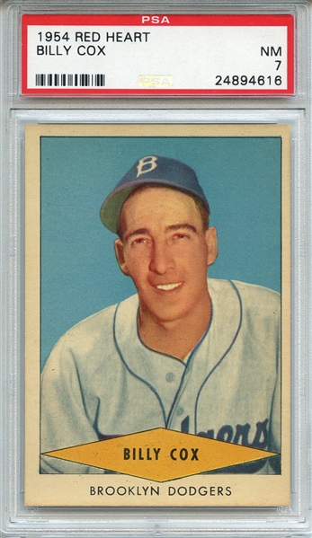 1954 RED HEART BILLY COX PSA NM 7