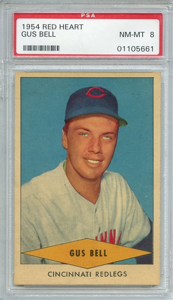 1954 RED HEART GUS BELL PSA NM-MT 8