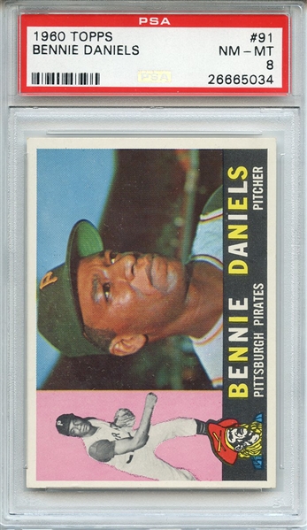 1960 TOPPS 91 BENNIE DANIELS PSA NM-MT 8