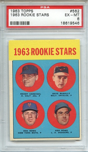 1963 TOPPS 562 1963 ROOKIE STARS PSA EX-MT 6