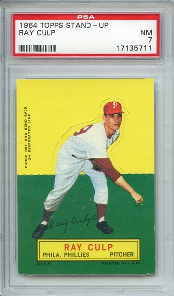 1964 TOPPS STAND-UP RAY CULP PSA NM 7