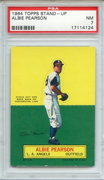 1964 TOPPS STAND-UP ALBIE PEARSON PSA NM 7