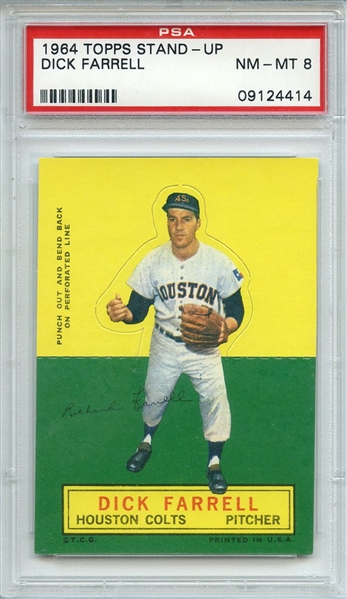 1964 TOPPS STAND-UP DICK FARRELL PSA NM-MT 8