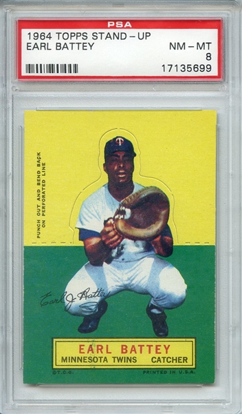 1964 TOPPS STAND-UP EARL BATTEY PSA NM-MT 8
