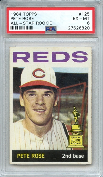 1964 TOPPS 125 PETE ROSE ALL-STAR ROOKIE PSA EX-MT 6