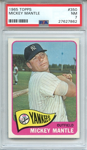 1965 TOPPS 350 MICKEY MANTLE PSA NM 7